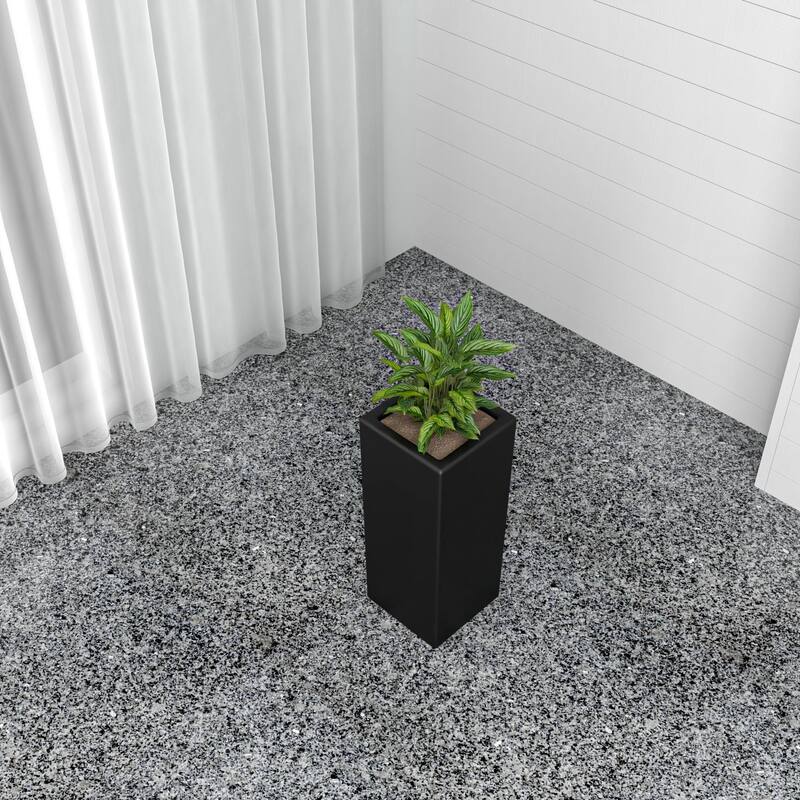 Modern Tall Square in Fiberstone and MGO Clay Planter Terra Series