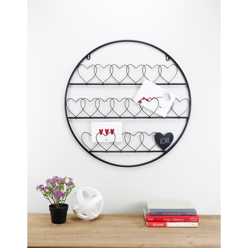 Rae Dunn Round Wire Grid with Hearts - "LOVE"
