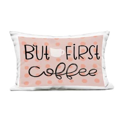 Stupell But First Coffee Polka Dots Printed Outdoor Throw Pillow Design by Mandy Ford Art + Illustration