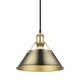 preview thumbnail 2 of 0, Yep by Golden Lighting Orwell 1-light 10in Pendant in Brushed Champagne Brass and Aged Brass shade - Gold
