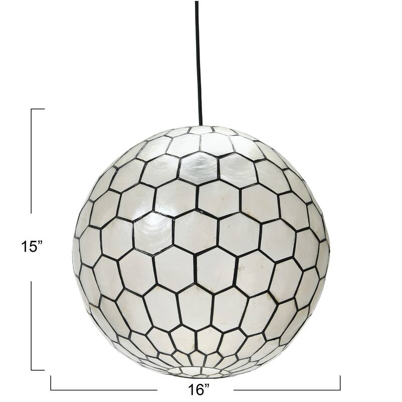 Capiz Honeycomb Globe Pendant Light