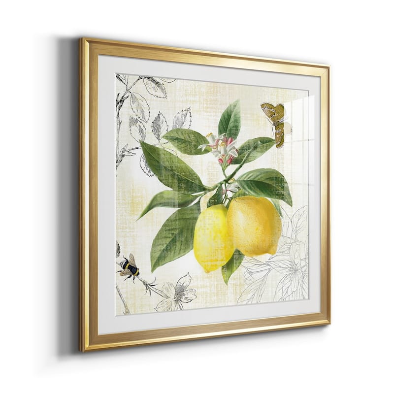 Linen Lemons I Premium Framed Print - Ready to Hang