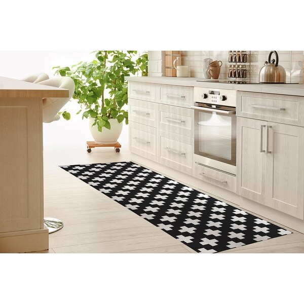 PLUS BLACK Kitchen Mat by Kavka Designs - Overstock - 30585963