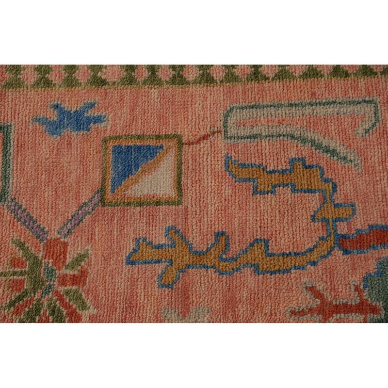 Oushak Indian Area Rug Hand-Knotted Floral Wool Carpet - 8'11"x 11'11"