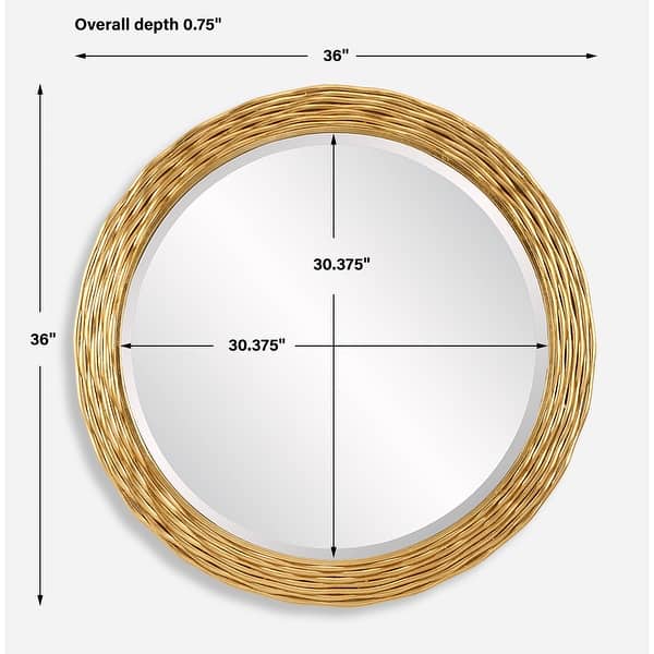 Uttermost Celeste Gold Round Mirror - 36"H x 36"W x 0.75"D
