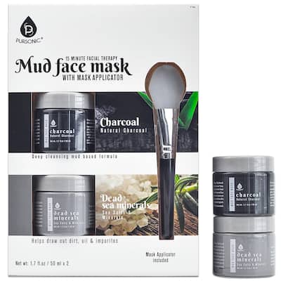 2 Pack Facial Therapy Mud Face Mask with Mask Applicator