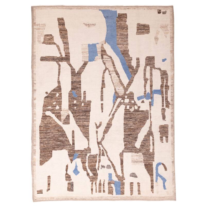 ECARPETGALLERY Hand-knotted Pak Finest Marrakesh Cream Wool Rug - 8'10 x 12'3