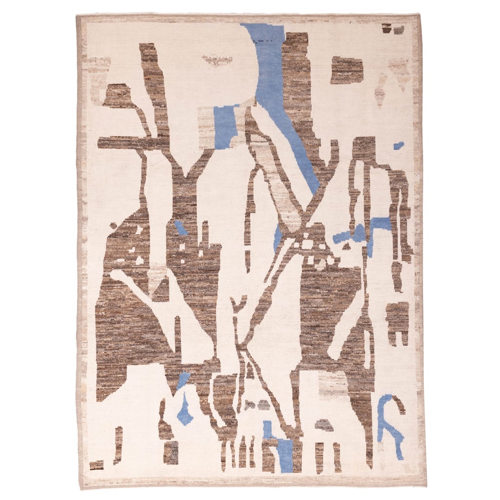 ECARPETGALLERY Hand-knotted Pak Finest Marrakesh Cream Wool Rug - 8'10 x 12'3