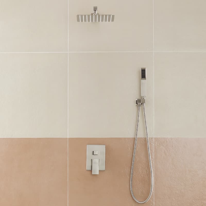 2-Function 10/12-In Wall Mounted Shower System with Handheld Shower