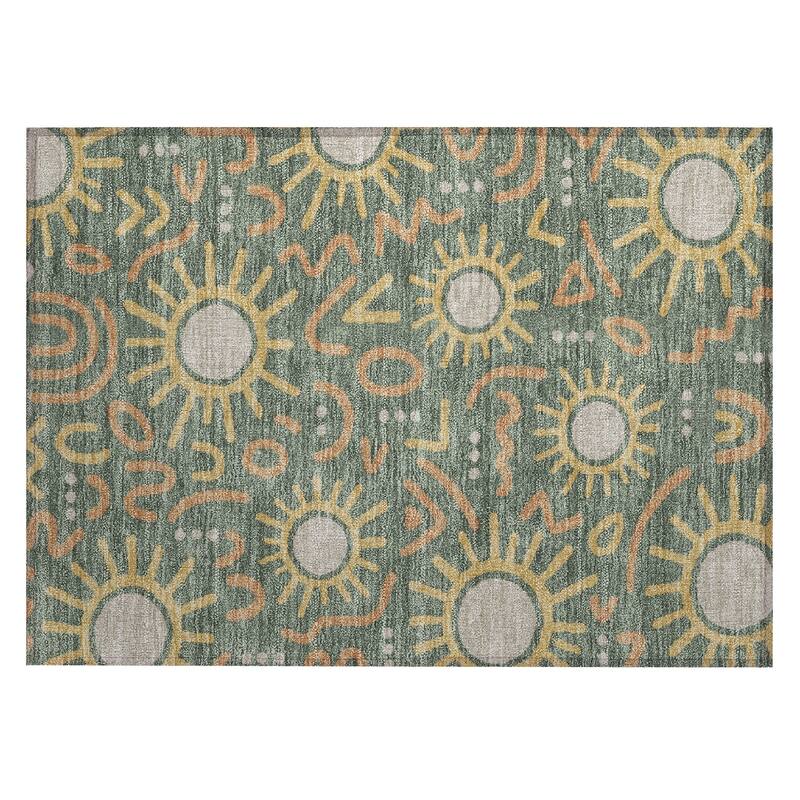 Machine Washable Indoor/ Outdoor Modern Sol Chantille Rug