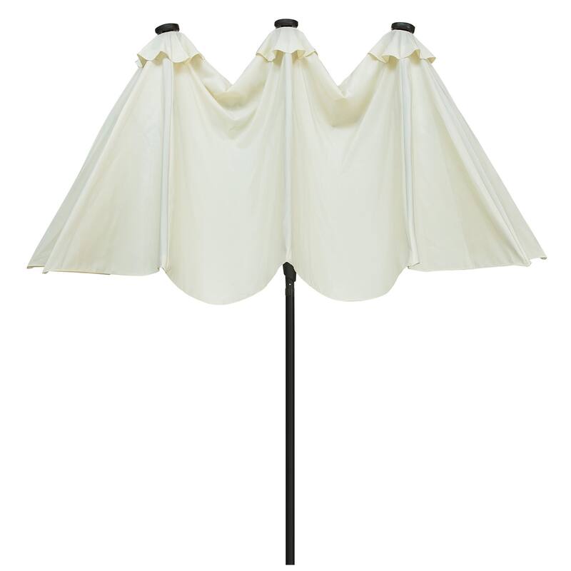 Ainfox 15-foot Double-sided Solar LED Lighted Patio Umbrella