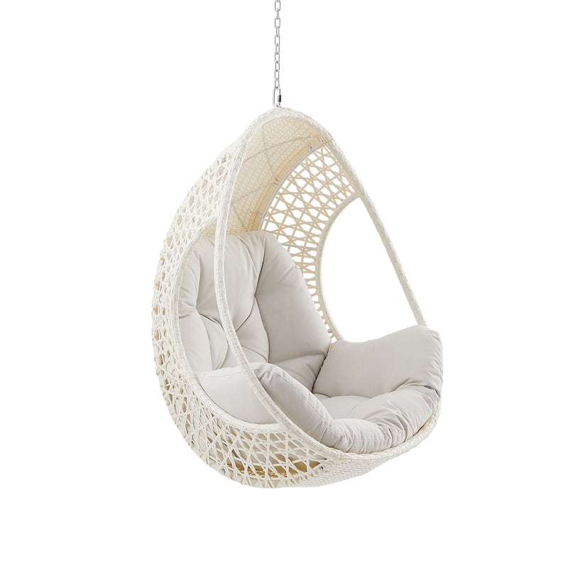 Hanging Egg Chair, Wicker Rattan Egg Chair with Cushion