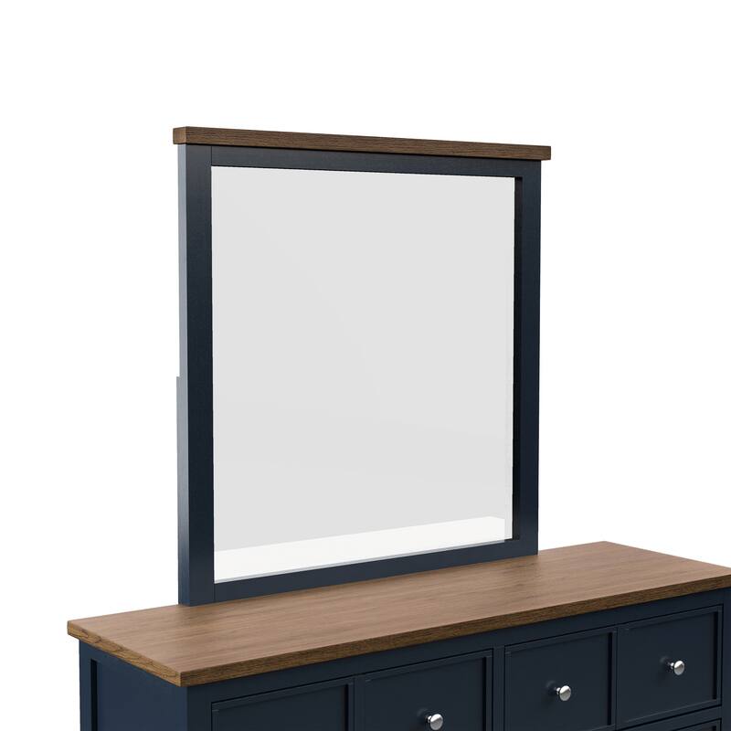 Furniture of America Althea Modern Farmhouse 2-piece Solid Wood 6-Drawer Dresser and Mirror Set
