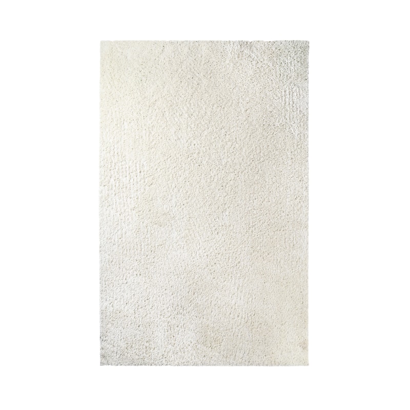 Superior Plush Shag Fuzzy Modern Solid Indoor Area Rug or Runner - 5' X 8' - Ivory