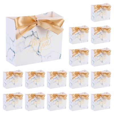36Pcs Thank You Gift Bags with Champagne Color Ribbons