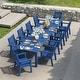 preview thumbnail 16 of 36, WINSOON 12-Piece HIPS All Weather Outdoor Patio Dining Sets with Umbrella Hole& Aluminum Frame,2-Table 10-Chairs Navy