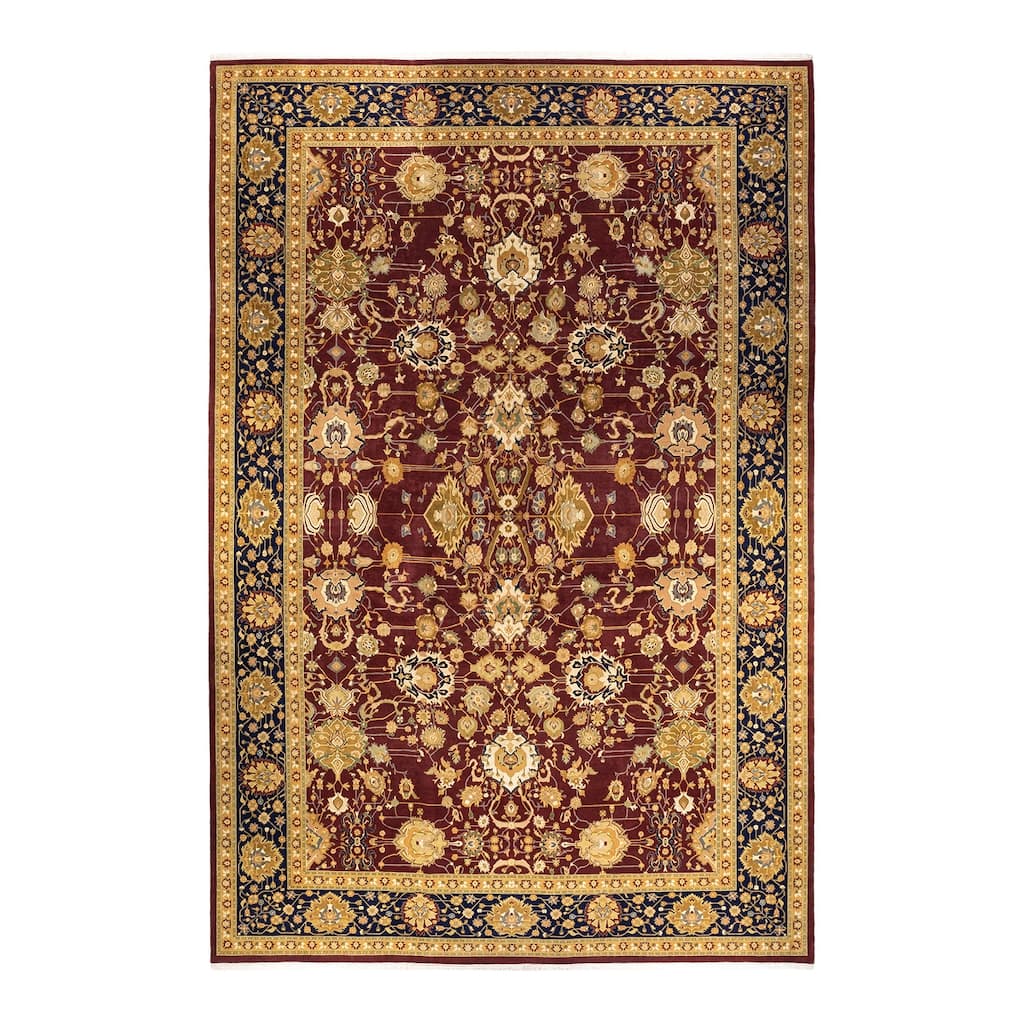 Overton Hand Knotted Wool Vintage Inspired Traditional Mogul Red Area Rug - 12 X 18