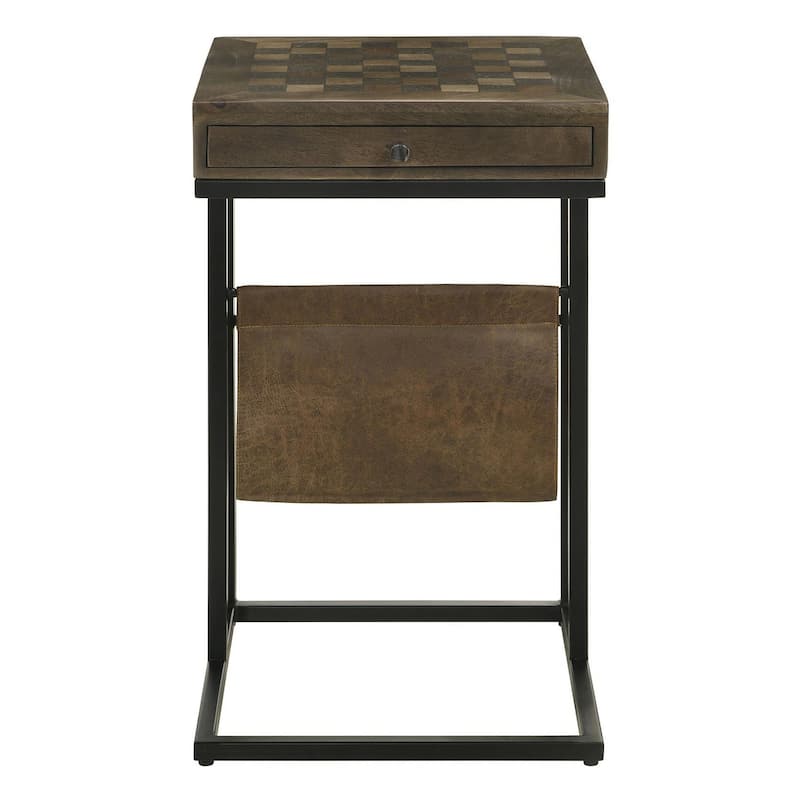 Tzar Tobacco and Black 1-Drawer Side Table