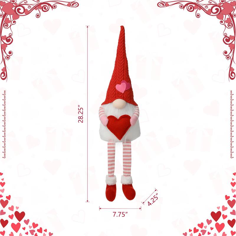Glitzhome Christmas Hanukkah Fabric Gnome Shelf Sitter Holiday Decor