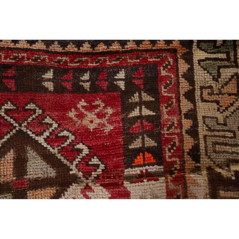Hand Knotted Oriental 100% Wool Carpet Traditional Tribal Red Lori Area Rug - 7' 6'' X 3' 11''