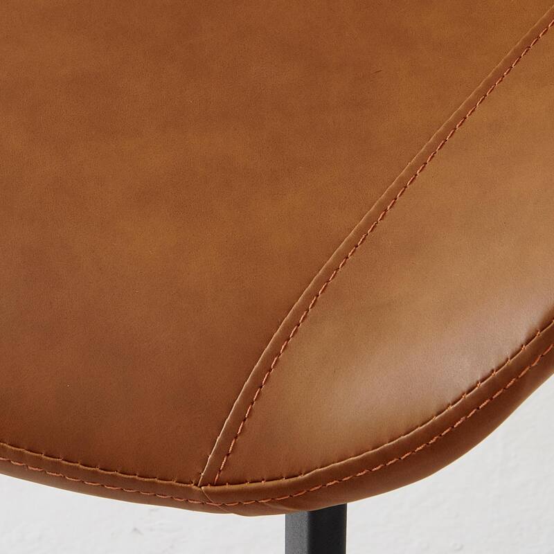 Orange Kitchen Chair Leisure Chair Leather Chair Vanity Chair Office Chair Coffee Chair with Metal Legs