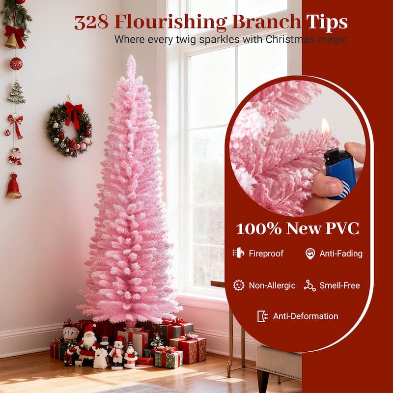 Costway 5/6 FT Artificial Christmas Tree with 328/460 Branch Tips & - See Details