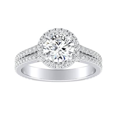 Auriya 14k Gold Modern 1 1/10ctw Round Halo Diamond Engagement Ring (G-H, VS1-VS2)
