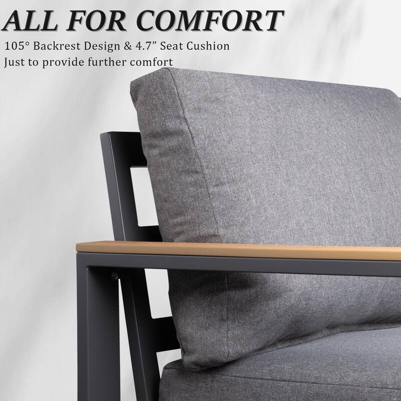 52'' Metal Outdoor Loveseat with Cushions