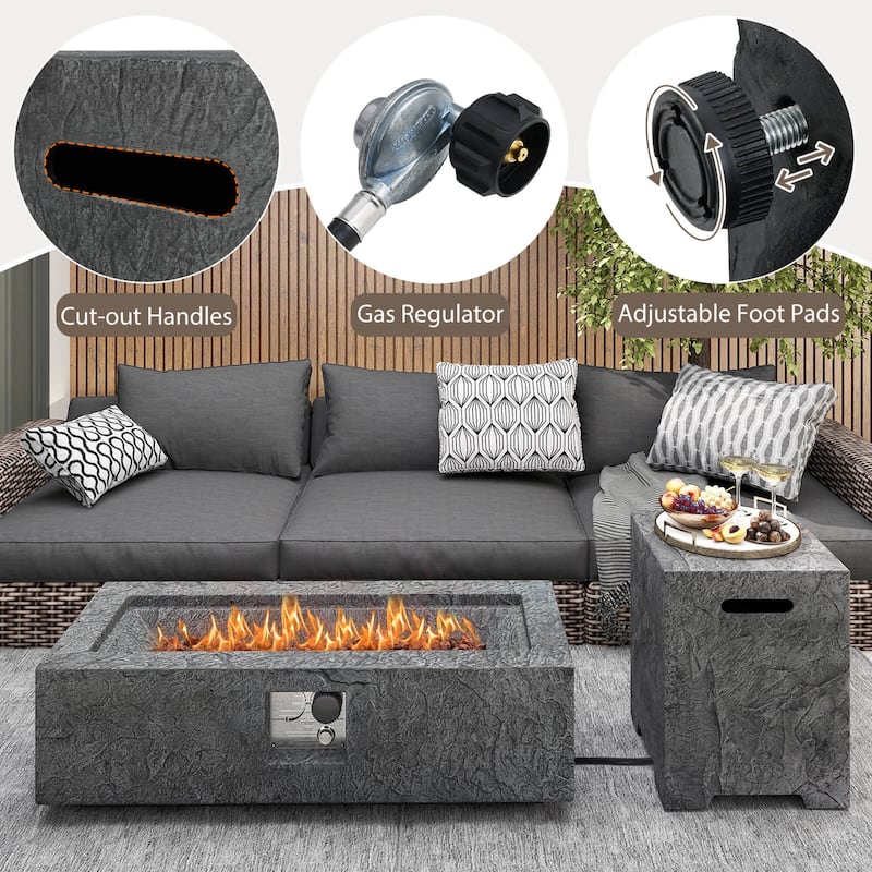 Propane Fire Pit Table Set Gas Fire Pits