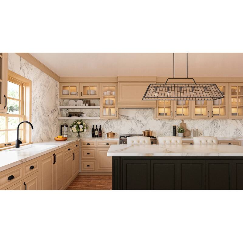 Rainier 5-Light Matte Black Linear Chandelier