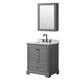Option Dark Gray, Black Trim, White Carrara Marble Top