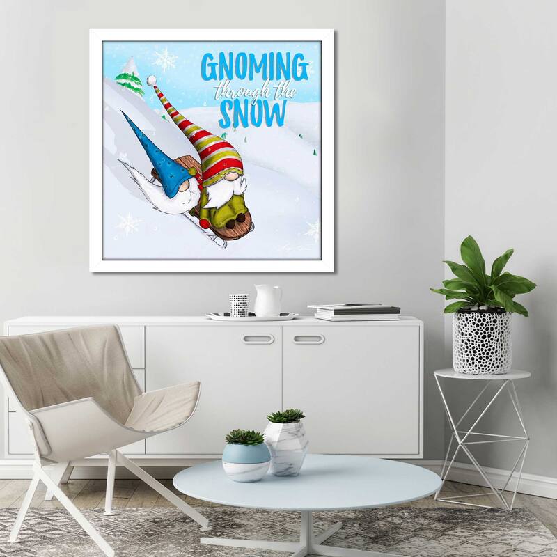 "Ski Gnomes II (Square)" Print on Acrylic