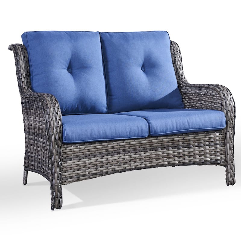 Gymojoy 2-Seat Patio Loveseat, Stylish Outdoor Sofa with Water-Resistant Olefin Cushions