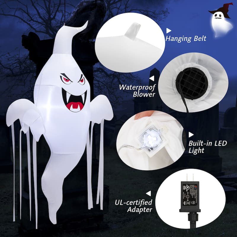 Costway 5 FT Tall Halloween Inflatable Hanging Ghost Blow-up Yard - See Details