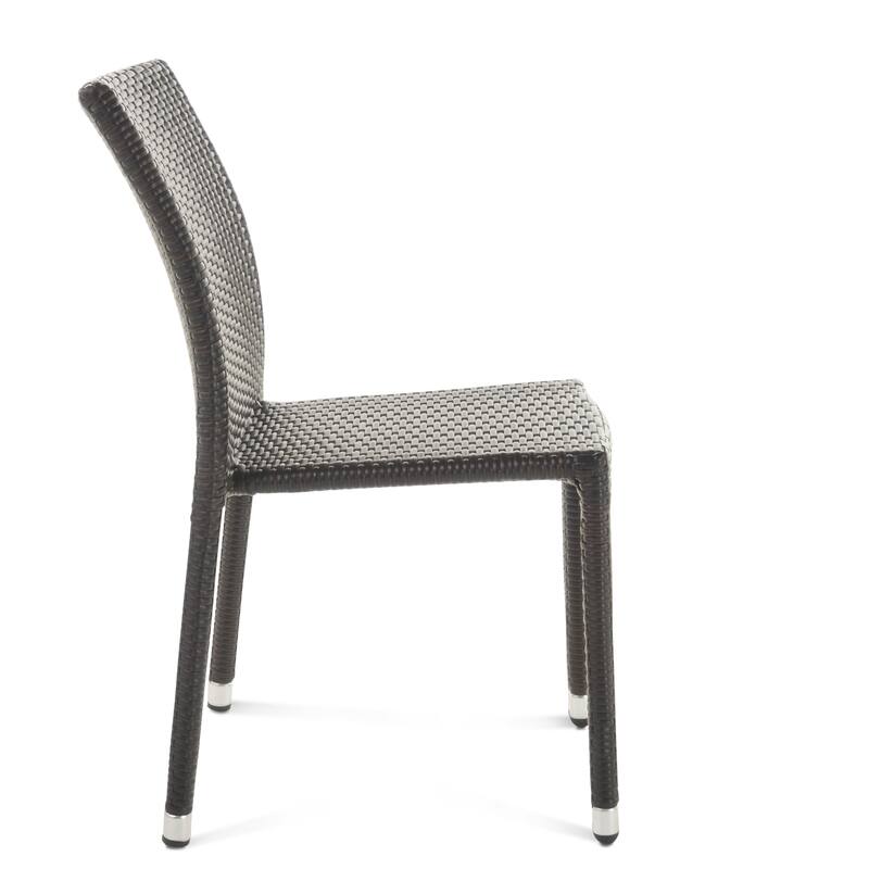 Dover Outdoor Wicker Aluminum Armless Stacking Dining Chair (Set of 4) by Christopher Knight Home