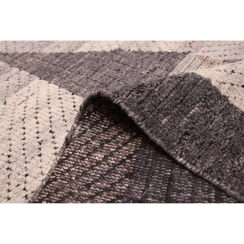 ECARPETGALLERY Hand-knotted Tangier Grey Wool Rug - 5'2 x 8'0