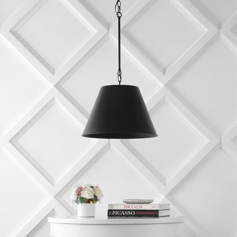 Henry 12" 1-Light Industrial Farmhouse Iron LED Pendant, Oil Rubbed Bronze by JONATHAN Y