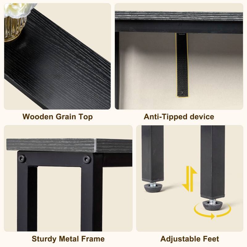 1 Piece Triamine + Iron 100 * 15 * 79cm with Power Strip Foyer Table