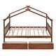 preview thumbnail 40 of 43, Full House Daybed with Storage Drawers and Headboards, Wooden Design