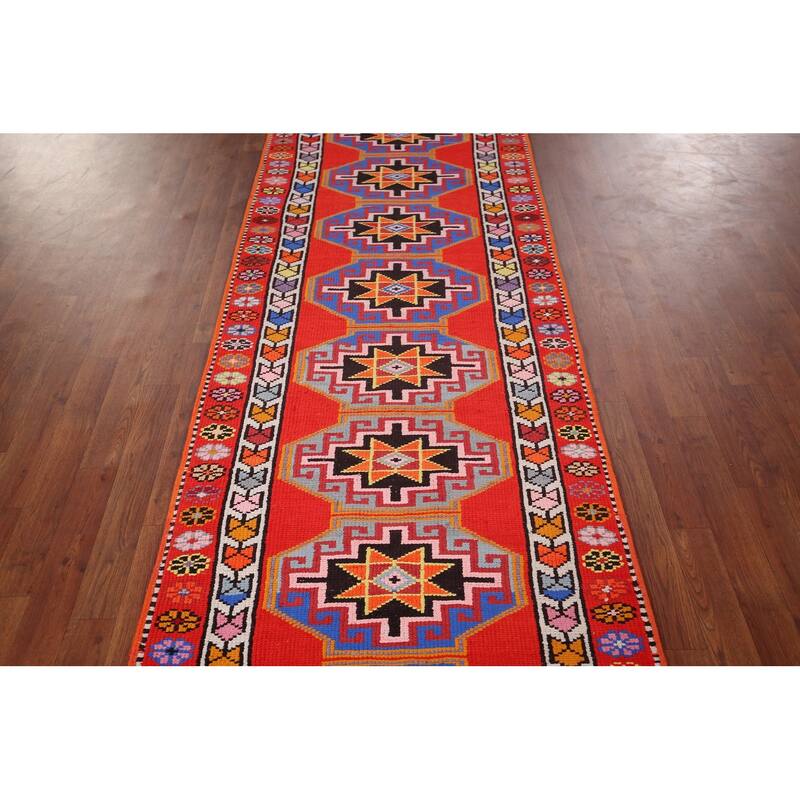 Anatolian Oriental Runner Rug Hand-Knotted Wool Carpet - 3'0"x 12'7"