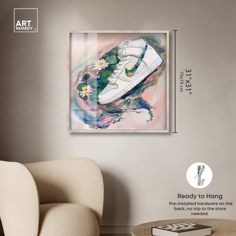 Lilypads Sneaker Splash Shadowbox by Art Remedy