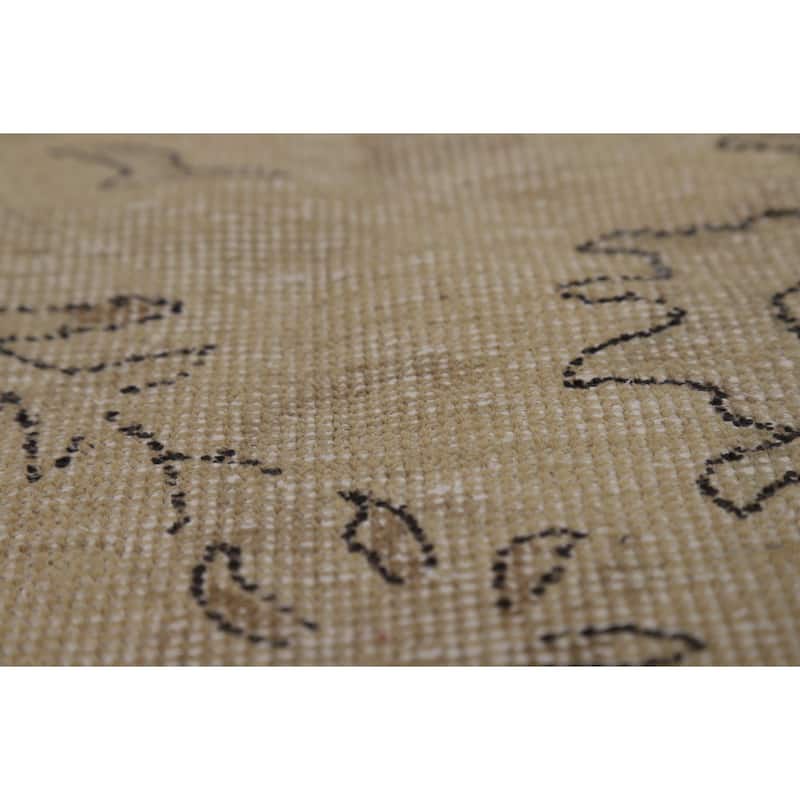 Earth Tone Tabriz Persian Vintage Area Rug Hand-Knotted Wool Carpet - 9'6"x 12'7"