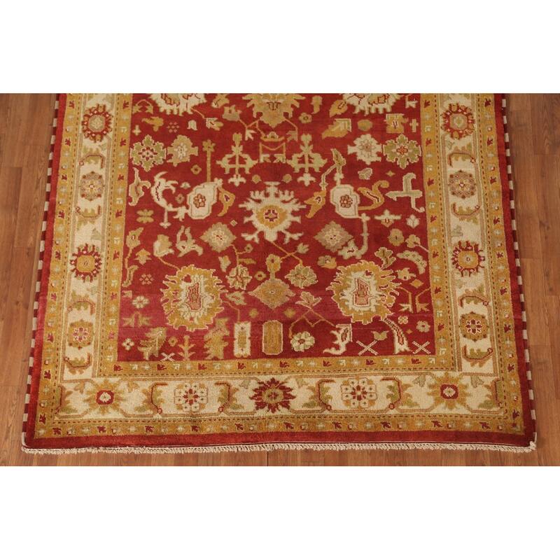 All-Over Agra Indian Area Rug Handmade Wool Carpet - 6'0"x 9'2"