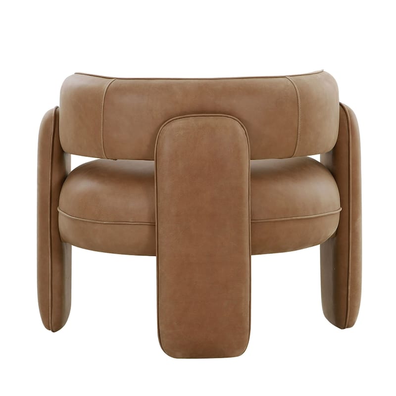 Modrest Tioga Modern Brown Leather Accent Chair