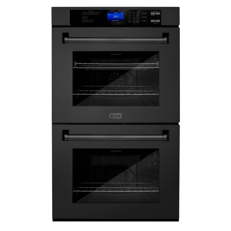 ZLINE 30" Professional Double Wall Oven with Self Clean and True Convection in Black Stainless Steel (AWD-30-BS) - Black Stainless Steel