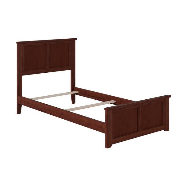 Madison Twin Platform Bed with Matching Footboard in Walnut Bed Bath