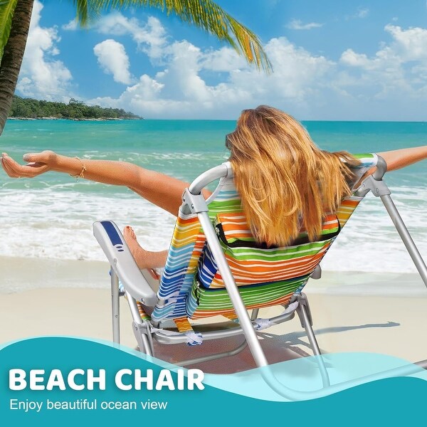 BOSSIN Backpack Beach Chairs for Adults,Adjustable high