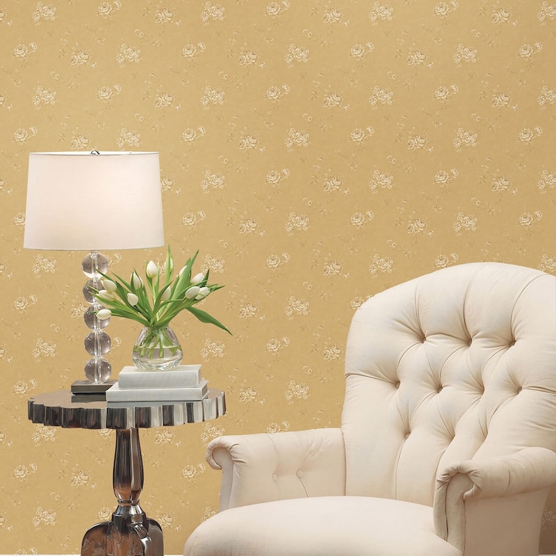 Galerie Wallcoverings Palazzo 2 Collection Delicate Floral Vinyl on Non-woven Matte Wallpaper Roll