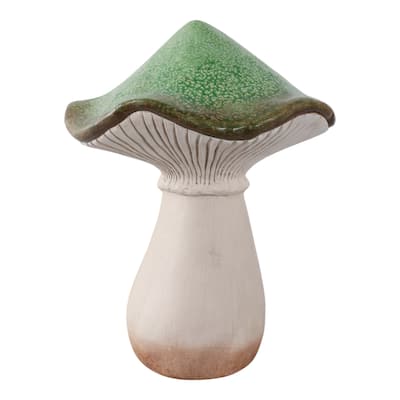 Polyresin Garden Statuary Decorative Mushroom Design - 16" Green