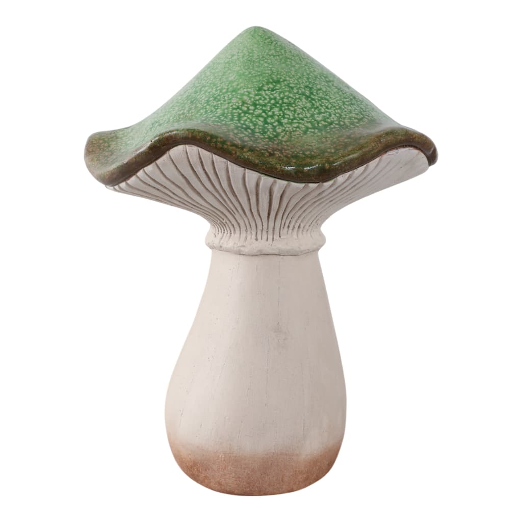 Polyresin Garden Statuary Decorative Mushroom Design - 16" Green